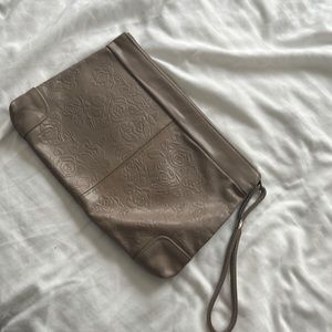 TONI handbags vintage tooled leather clutch wristlet